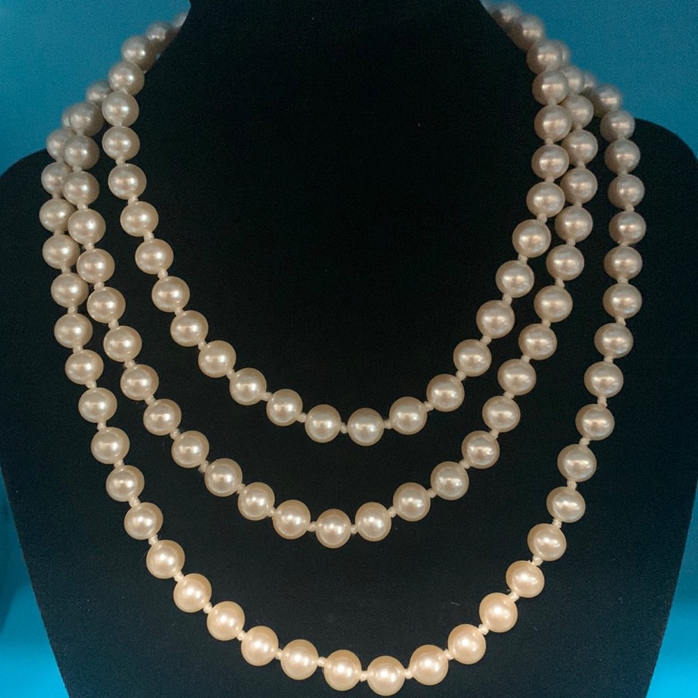 Vintage Faux Pearls 47”